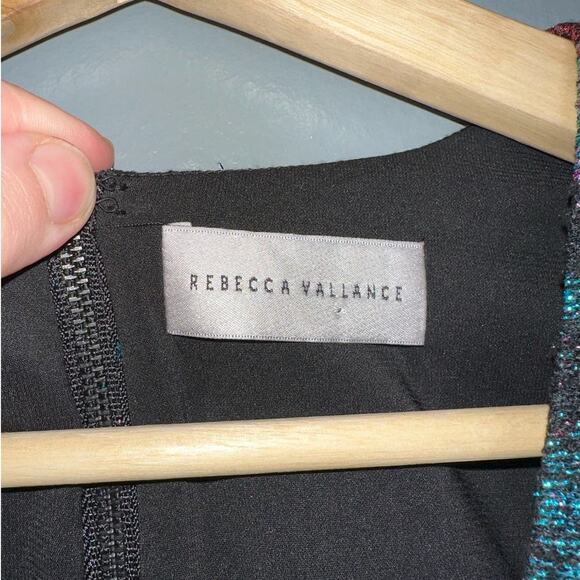 Rebecca Vallance Leila Puff Sleeve Mini Dress Metallic Blue/Purple Size US 2 - Picture 4 of 8